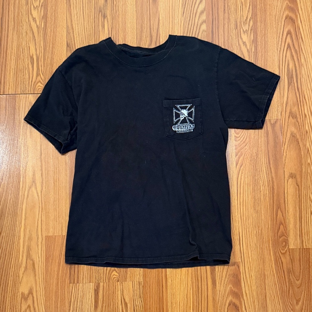 Men's Black Graphic Tee with Pocket by [Brand]